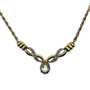 DEE BERKELEY Gold Vermeil Victorian Repro CZ Sterling Silver Pendant 925 Vtg DJB